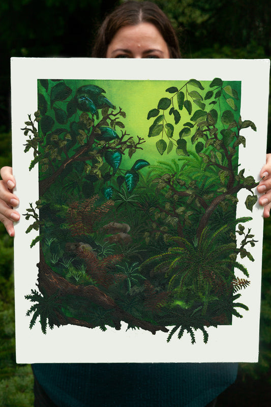 Where the ferns thrive- Hand finished
